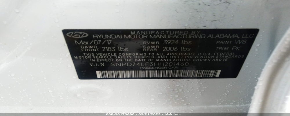 5NPD74LF3HH201460 2017 HYUNDAI ELANTRA photo no. 9