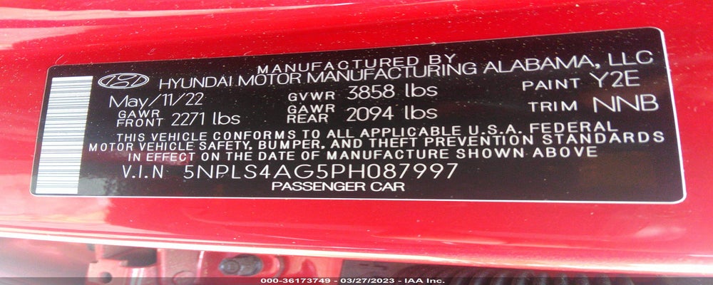 5NPLS4AG5PH087997 2023 HYUNDAI ELANTRA photo no. 9