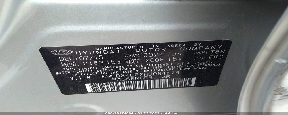 KMHD84LF2HU064526 2017 HYUNDAI ELANTRA photo no. 9