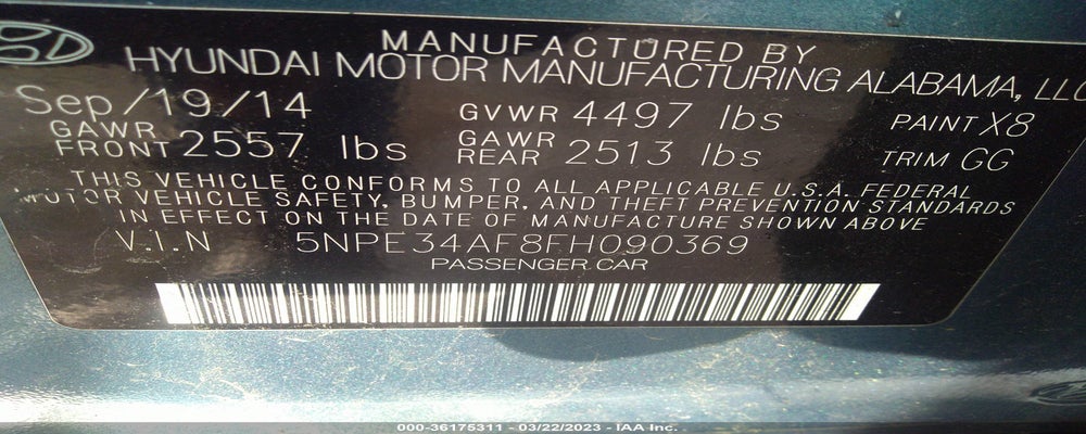 5NPE34AF8FH090369 2015 HYUNDAI SONATA photo no. 9