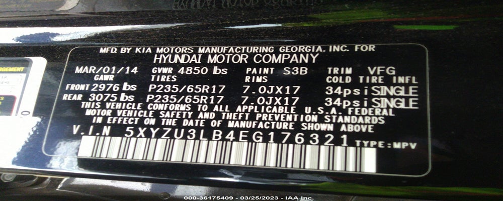 5XYZU3LB4EG176321 2014 HYUNDAI SANTA FE SPORT photo no. 9