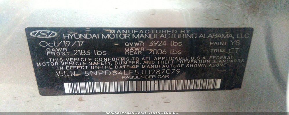 5NPD84LF5JH287079 2018 HYUNDAI ELANTRA photo no. 9