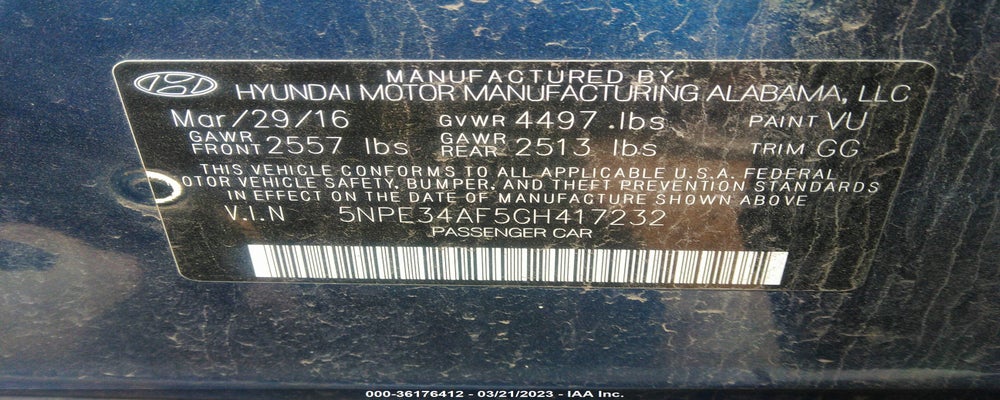 5NPE34AF5GH417232 2016 HYUNDAI SONATA photo no. 9