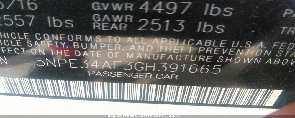 5NPE34AF3GH391665 2016 HYUNDAI SONATA photo no. 9
