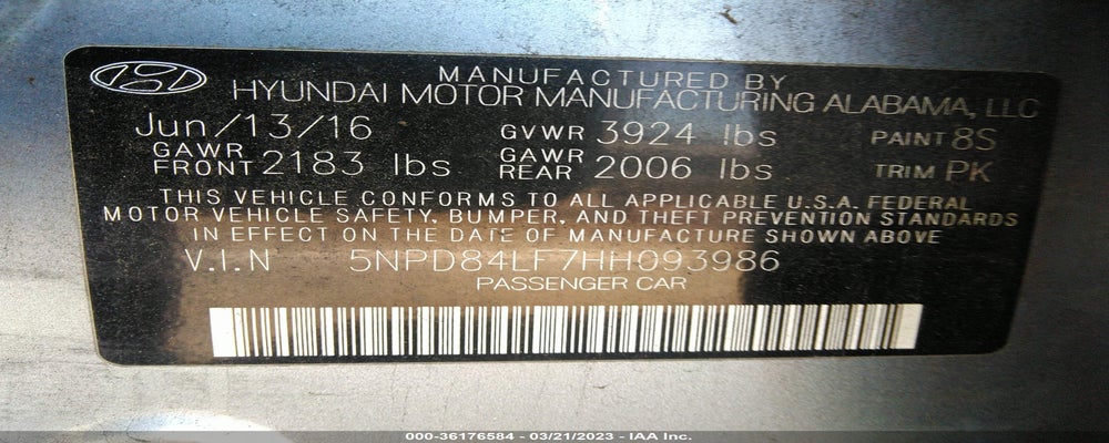 5NPD84LF7HH093986 2017 HYUNDAI ELANTRA photo no. 9