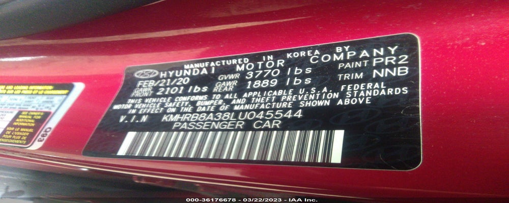 KMHRB8A38LU045544 2020 HYUNDAI VENUE photo no. 9