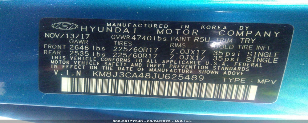 KM8J3CA48JU625489 2018 HYUNDAI TUCSON photo no. 9