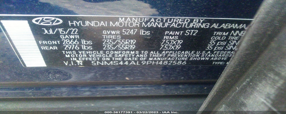 5NMS44AL9PH482586 2023 HYUNDAI SANTA FE photo no. 9
