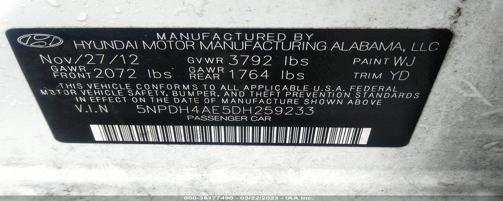 5NPDH4AE5DH259233 2013 HYUNDAI ELANTRA photo no. 9