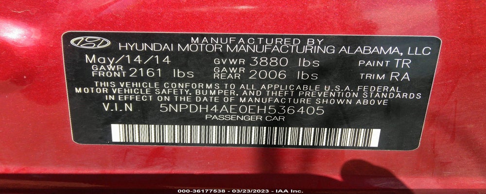 5NPDH4AE0EH536405 2014 HYUNDAI ELANTRA photo no. 9