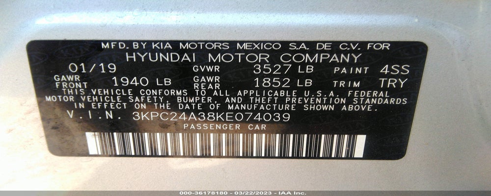 3KPC24A38KE074039 2019 HYUNDAI ACCENT photo no. 9