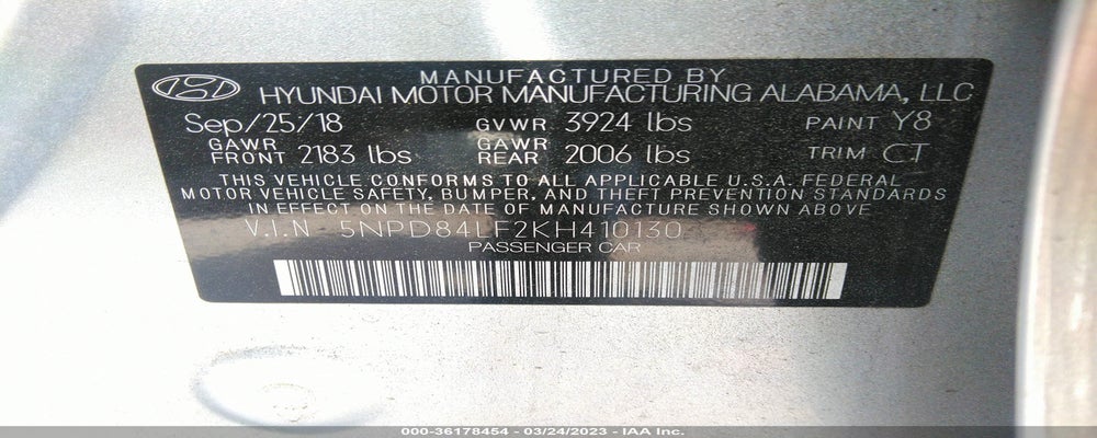5NPD84LF2KH410130 2019 HYUNDAI ELANTRA photo no. 9