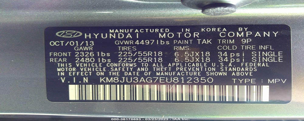 KM8JU3AG7EU812350 2014 HYUNDAI TUCSON photo no. 9