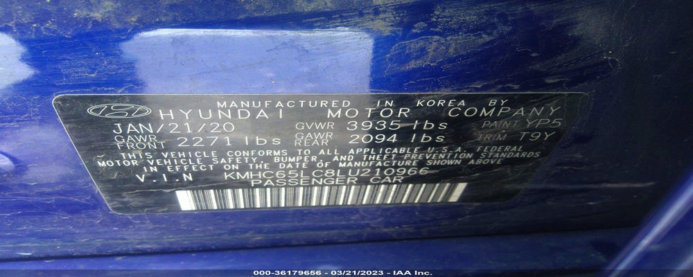 KMHC65LC8LU210966 2020 HYUNDAI IONIQ HYBRID photo no. 9
