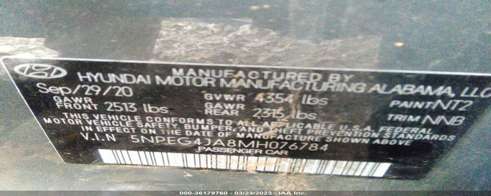 5NPEG4JA8MH076784 2021 HYUNDAI SONATA photo no. 9