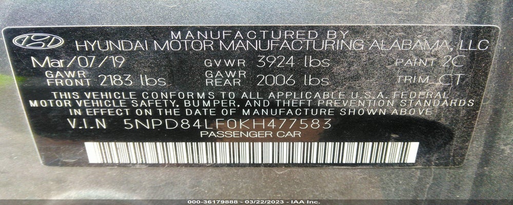 5NPD84LF0KH477583 2019 HYUNDAI ELANTRA photo no. 9
