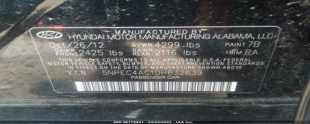 5NPEC4AC1DH632639 2013 HYUNDAI SONATA photo no. 9