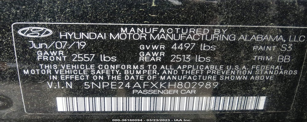 5NPE24AFXKH802989 2019 HYUNDAI SONATA photo no. 9
