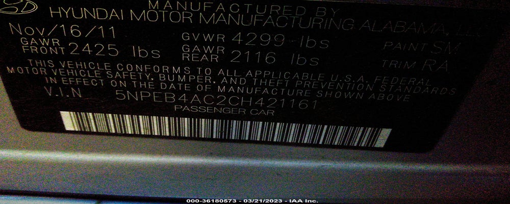 5NPEB4AC2CH421161 2012 HYUNDAI SONATA photo no. 9