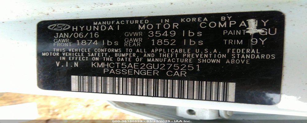 KMHCT5AE2GU275251 2016 HYUNDAI ACCENT photo no. 9