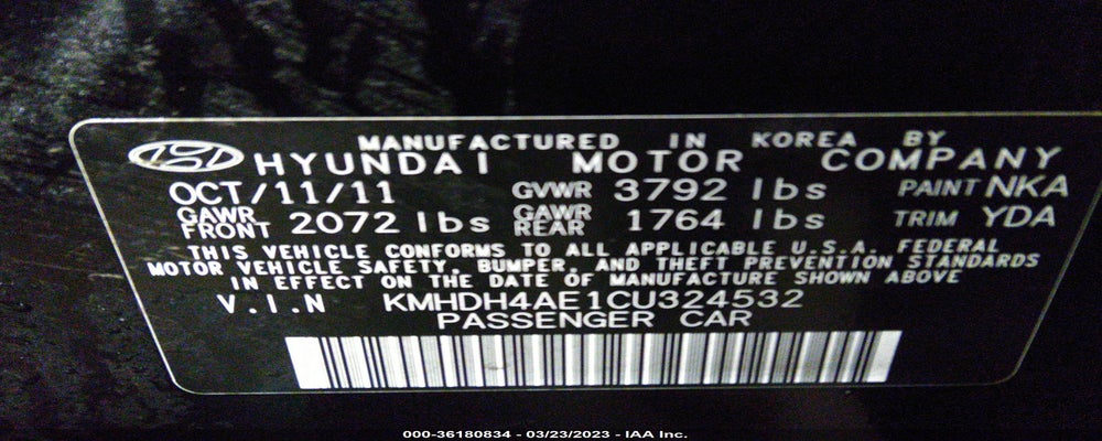 KMHDH4AE1CU324532 2012 HYUNDAI ELANTRA photo no. 9