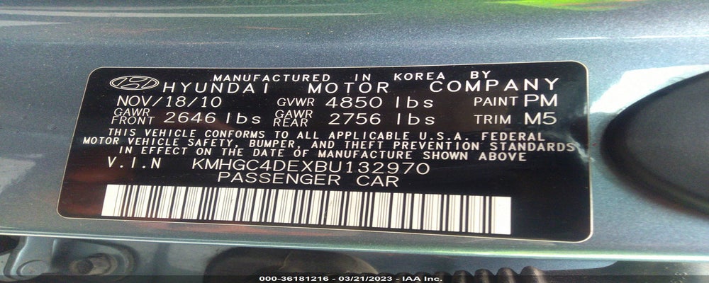 KMHGC4DEXBU132970 2011 HYUNDAI GENESIS photo no. 9