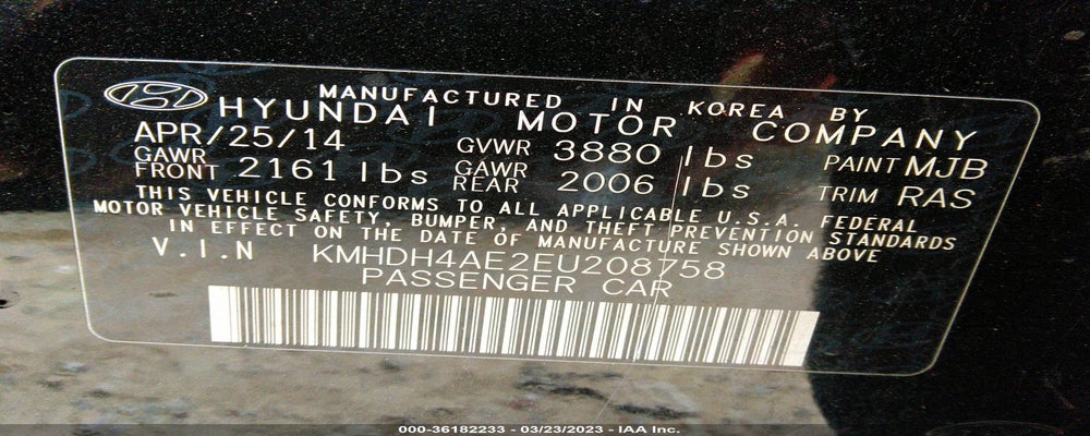 KMHDH4AE2EU208758 2014 HYUNDAI ELANTRA photo no. 9