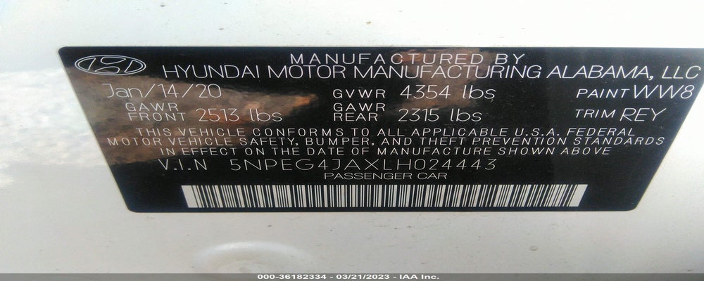 5NPEG4JAXLH024443 2020 HYUNDAI SONATA photo no. 9