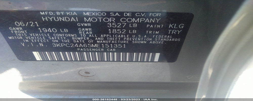 3KPC24A65ME151351 2021 HYUNDAI ACCENT photo no. 9