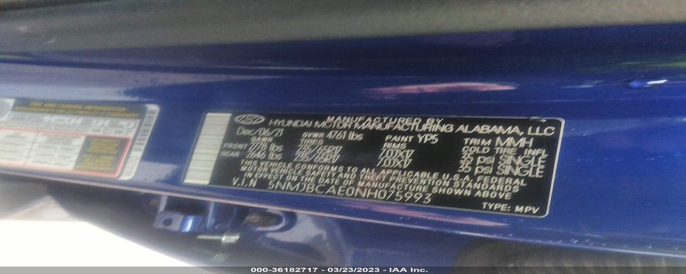5NMJBCAE0NH075993 2022 HYUNDAI TUCSON photo no. 9