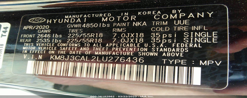 KM8J3CAL2LU276436 2020 HYUNDAI TUCSON photo no. 9