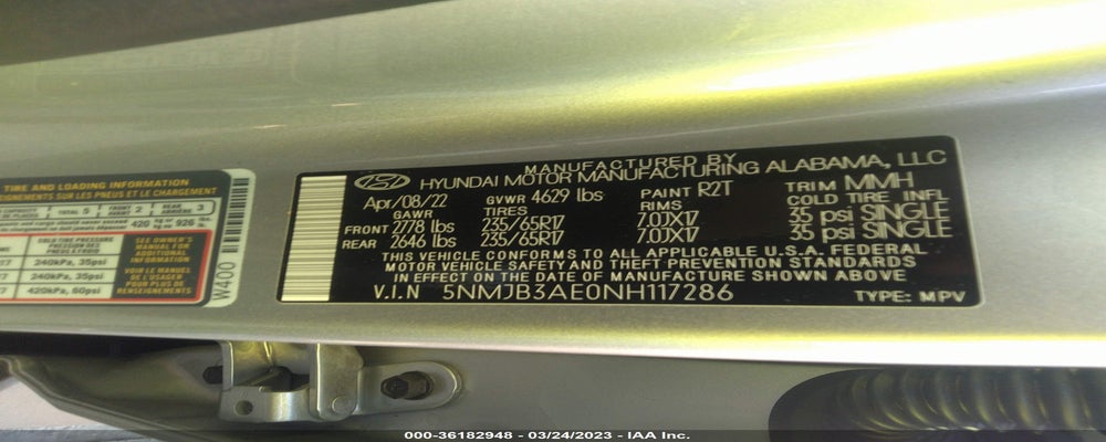 5NMJB3AE0NH117286 2022 HYUNDAI TUCSON photo no. 9