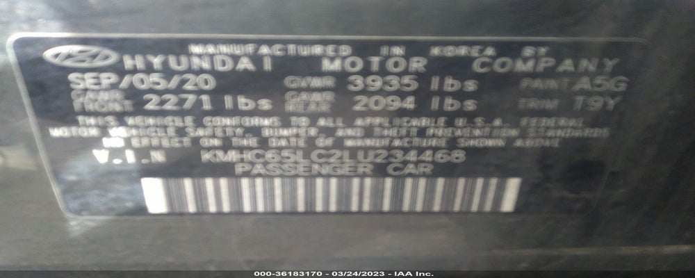 KMHC65LC2LU234468 2020 HYUNDAI IONIQ HYBRID photo no. 9