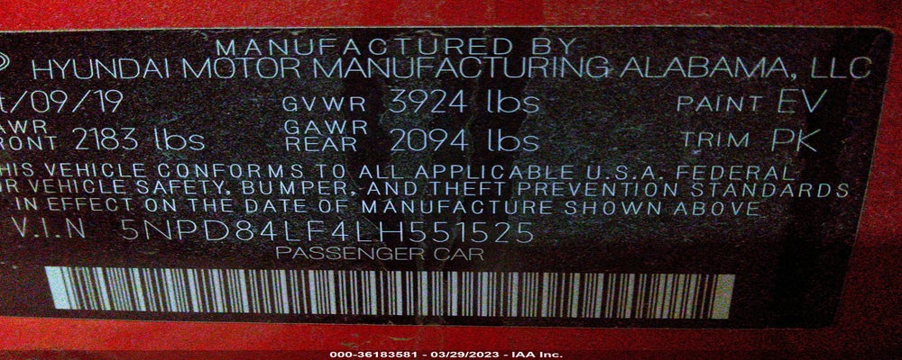 5NPD84LF4LH551525 2020 HYUNDAI ELANTRA photo no. 9