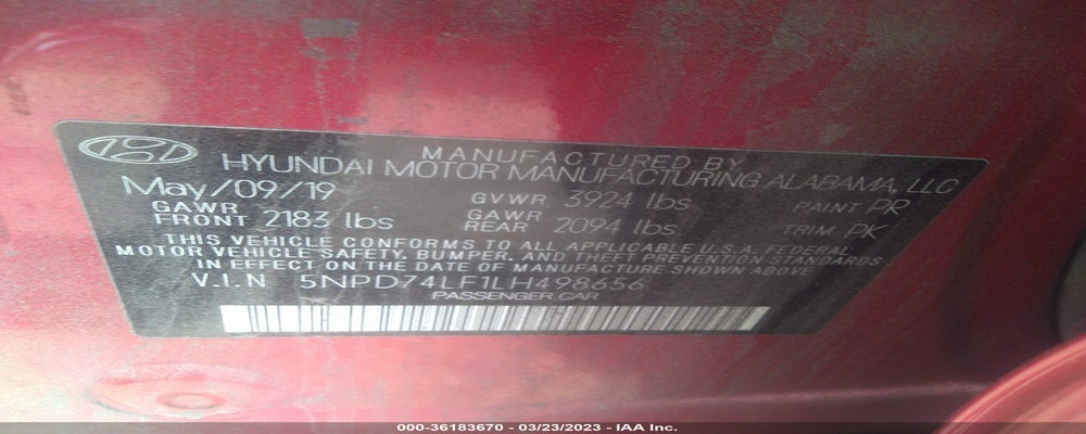 5NPD74LF1LH498656 2020 HYUNDAI ELANTRA photo no. 9