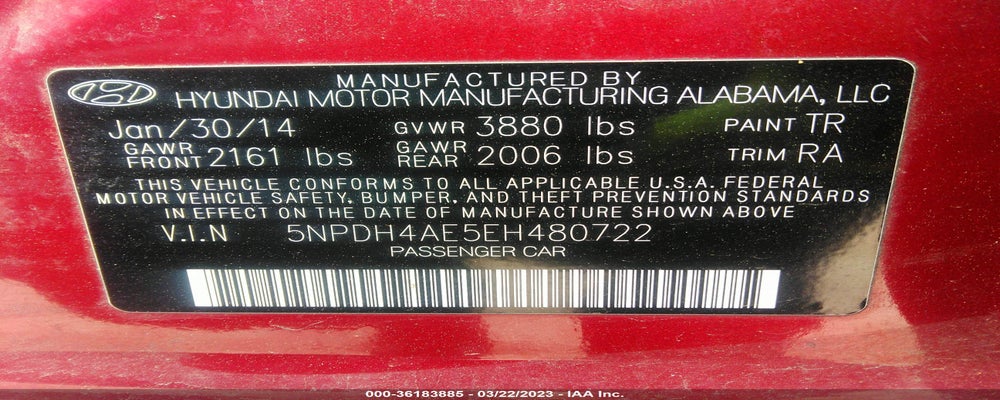 5NPDH4AE5EH480722 2014 HYUNDAI ELANTRA photo no. 9