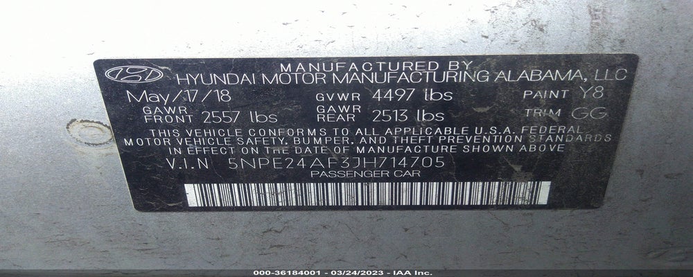 5NPE24AF3JH714705 2018 HYUNDAI SONATA photo no. 9