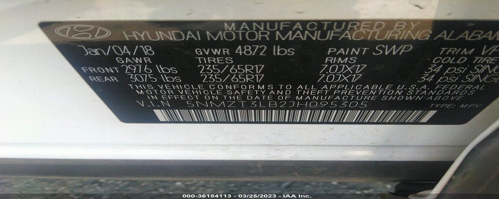 5NMZT3LB2JH095305 2018 HYUNDAI SANTA FE SPORT photo no. 9