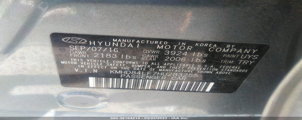 KMHD84LF7HU283255 2017 HYUNDAI ELANTRA photo no. 9