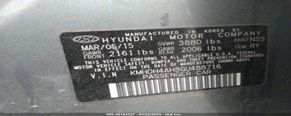 KMHDH4AH8GU488716 2016 HYUNDAI ELANTRA photo no. 9