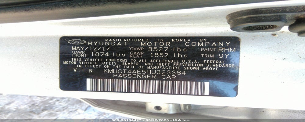 KMHCT4AE5HU323384 2017 HYUNDAI ACCENT photo no. 9