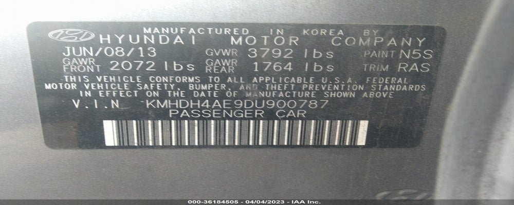 KMHDH4AE9DU900787 2013 HYUNDAI ELANTRA photo no. 9