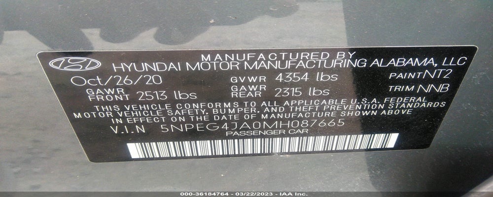 5NPEG4JA0MH087665 2021 HYUNDAI SONATA photo no. 9