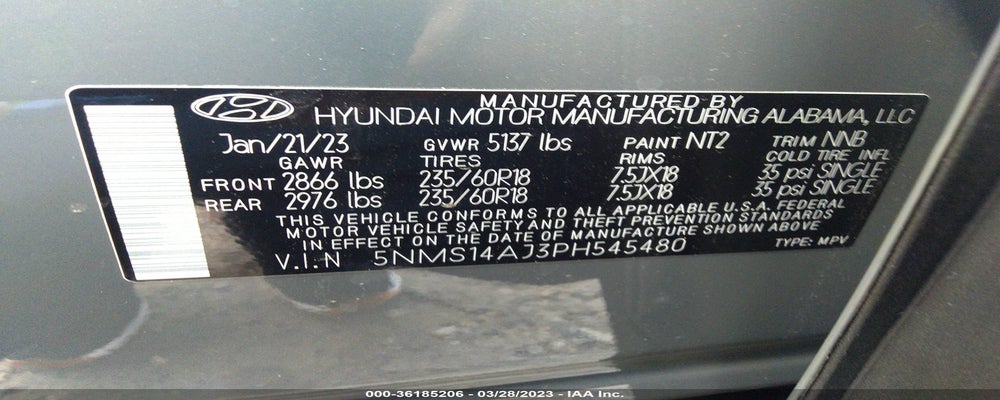 5NMS14AJ3PH545480 2023 HYUNDAI SANTA FE photo no. 9