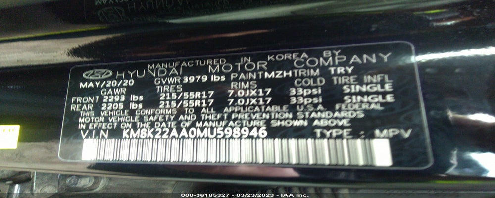 KM8K22AA0MU598946 2021 HYUNDAI KONA photo no. 9