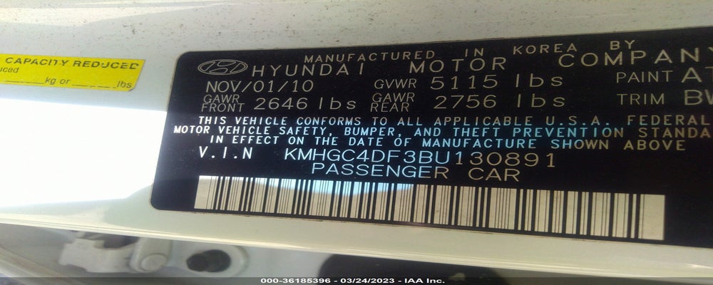 KMHGC4DF3BU130891 2011 HYUNDAI GENESIS photo no. 9