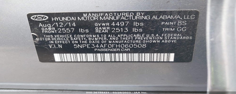 5NPE34AF0FH060508 2015 HYUNDAI SONATA photo no. 9