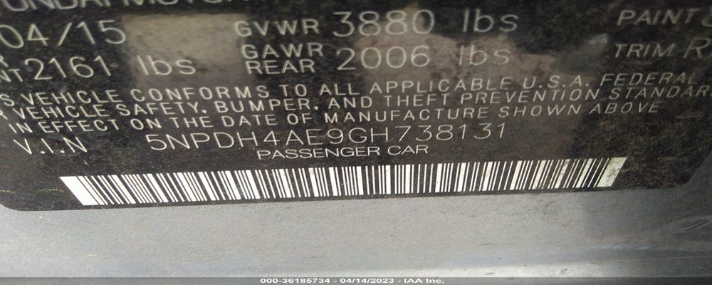 5NPDH4AE9GH738131 2016 HYUNDAI ELANTRA photo no. 9