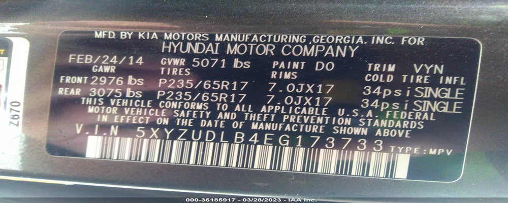 5XYZUDLB4EG173733 2014 HYUNDAI SANTA FE SPORT photo no. 9