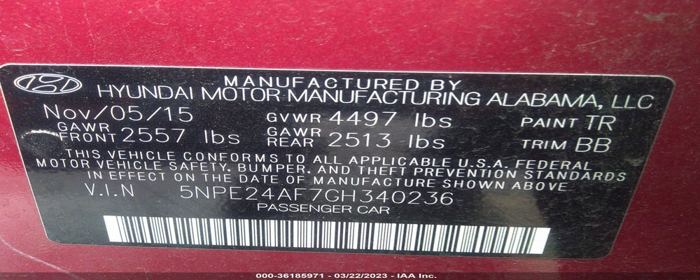 5NPE24AF7GH340236 2016 HYUNDAI SONATA photo no. 9